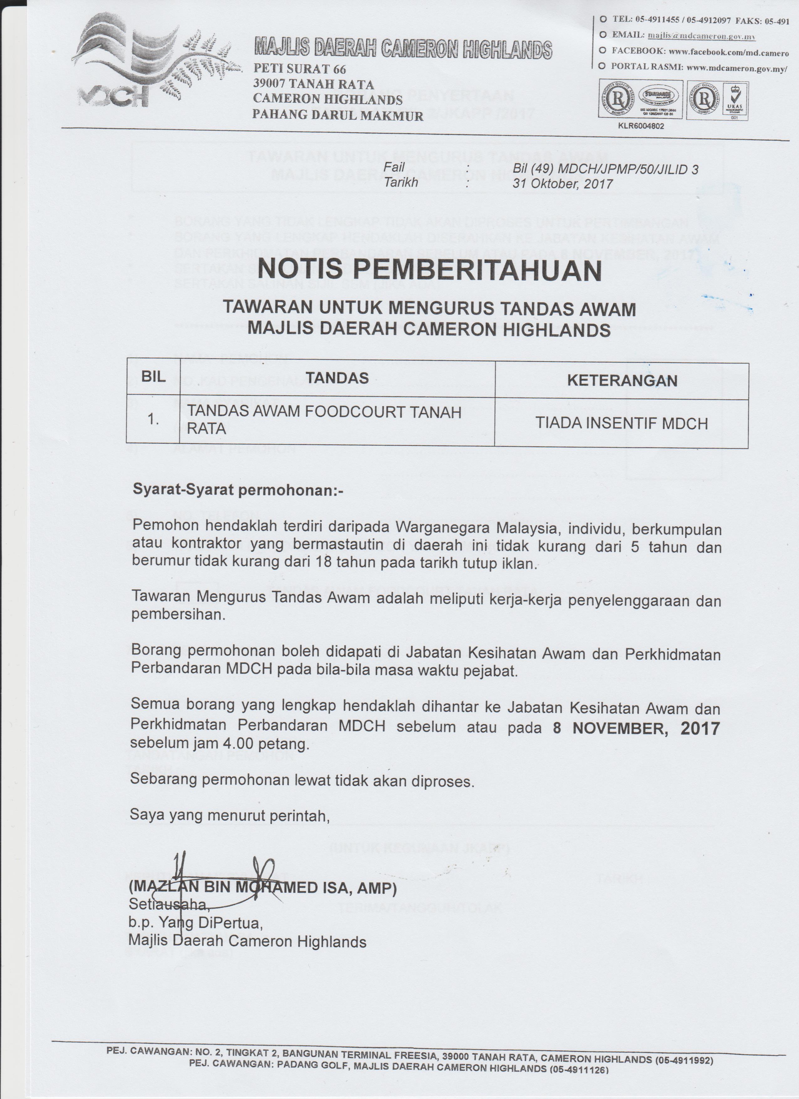 NOTIS PEMBERITAHUAN