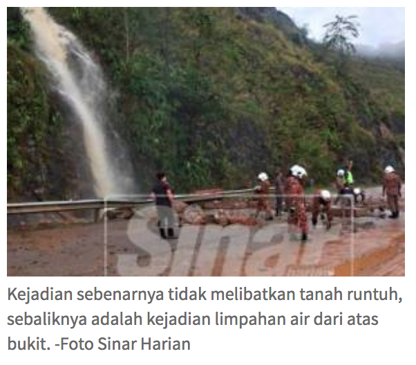 Tanah Runtuh Di Jalan Sungai Koyan Cameron Highlands